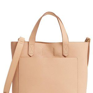Small Transport Leather Crossbody - Beige In Linen